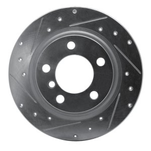 Mini Cooper Countryman Brake Rotor (1) - Rear Left - R1 Concepts - Drilled & Slotted - Silver - `13-`16